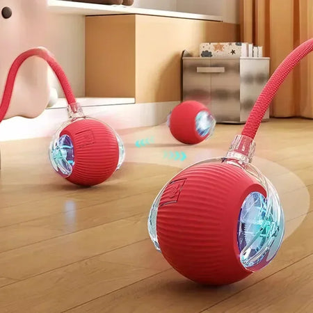Brinquedo interativo de bola de gato, bola de rolamento automática com cauda, brinquedo interativo inteligente recarregável para animais de estimação, mouse inteligente para gato